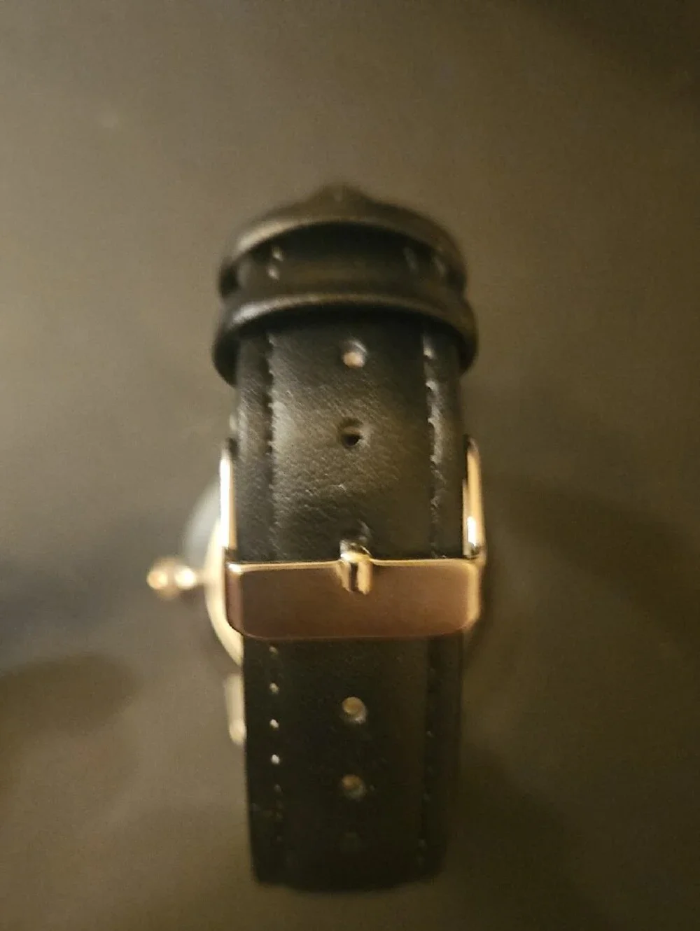 Black Leather Minimalist Men's Watch